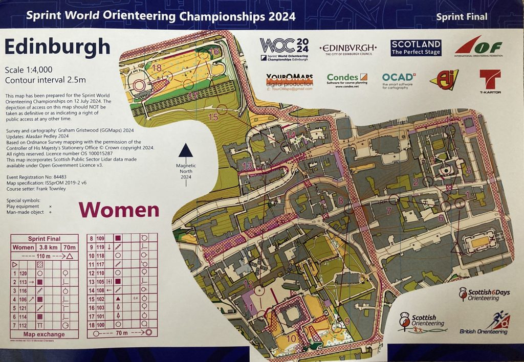 WOC 2024 Women's Sprint Final map