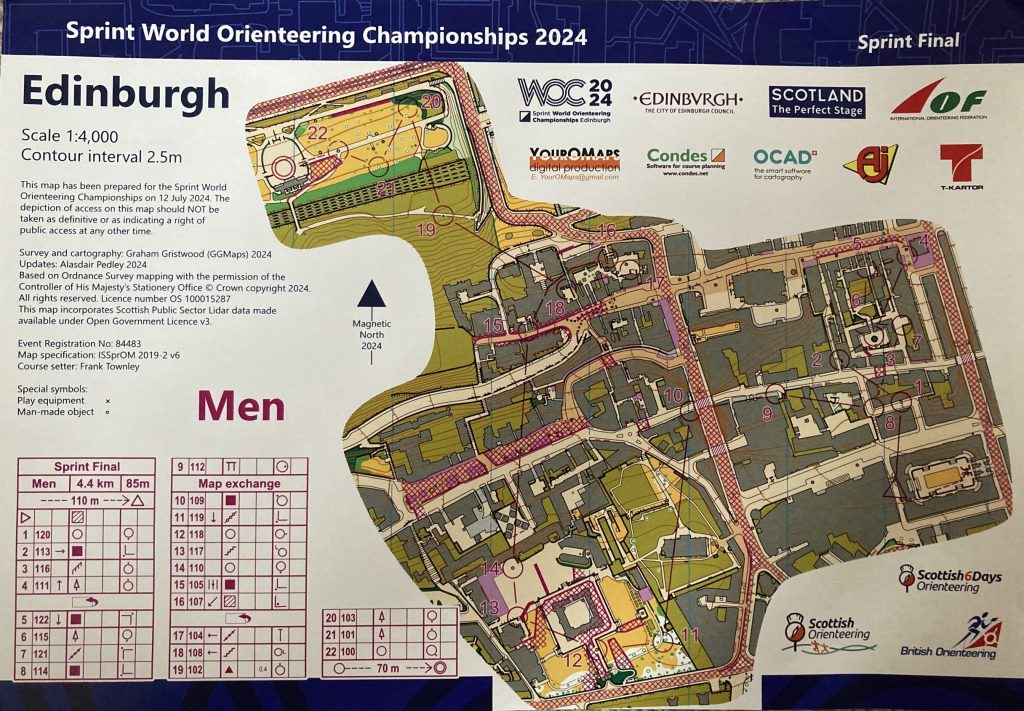 WOC 2024 Men's Sprint Final map
